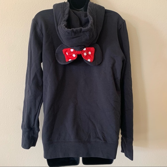 Disney Black Minnie Mouse Body Hooded Bow Sweatshirt - Picture 5 of 8